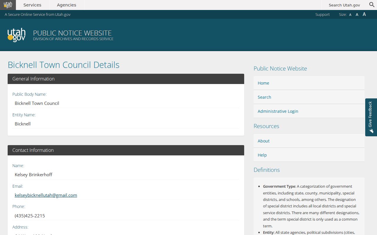 Bicknell public notices compared with court records